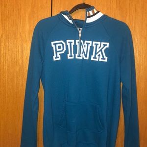 PINK Victoria's Secret Tops - blue PINK sweatshirt. Never worn PINK Victoria's Secret Tops - blue PINK sweatshirt. Never worn
